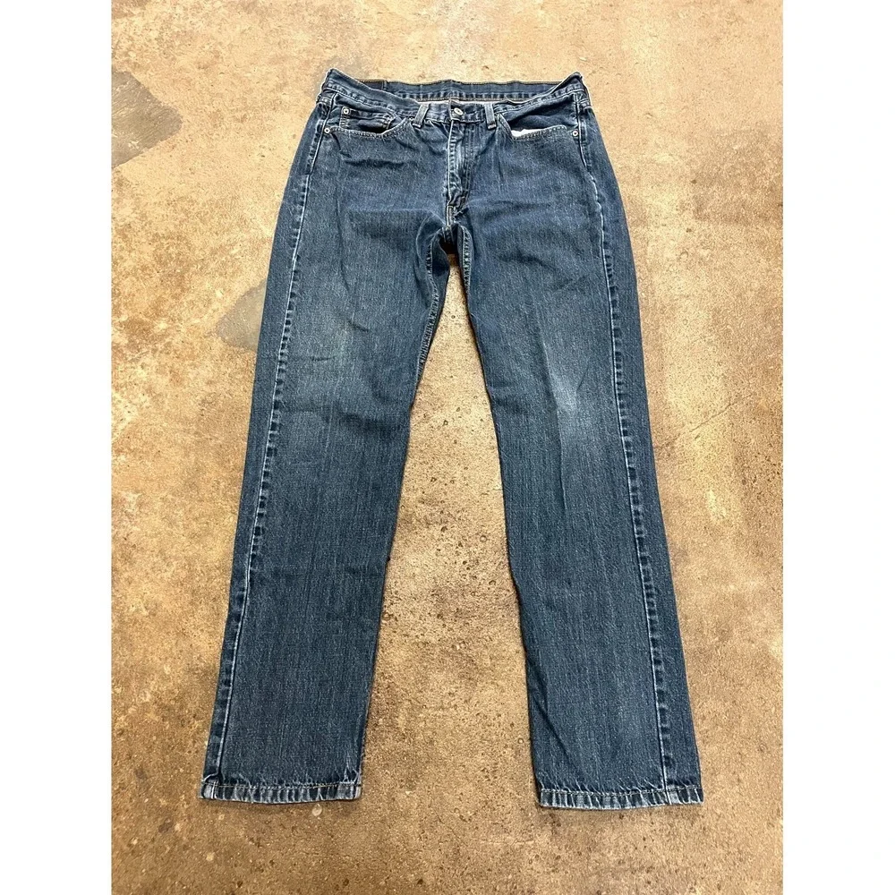 Levi's 514 Regular Straight Fit Jeans Mens 35x34 Blue Denim Dark Wash Mid‎ Rise